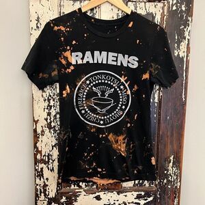 Customized and distressed Ramens Futo Buta noodles T-shirt.